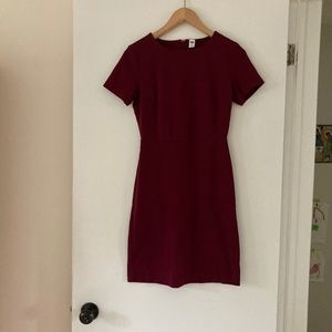 Old Navy XS pont knit burgundy dress